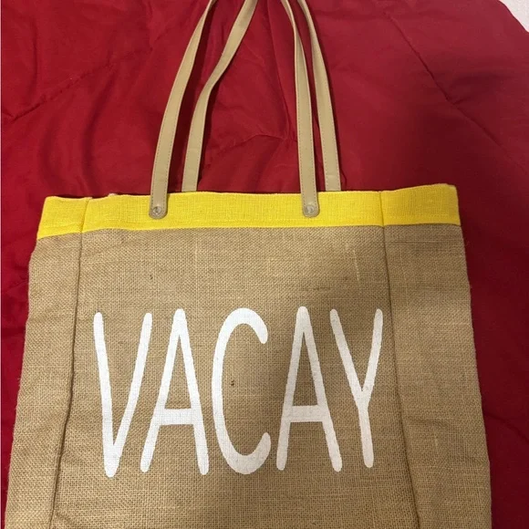 Stylish Tan and Yellow Tote Bag - Picture 2 of 4
